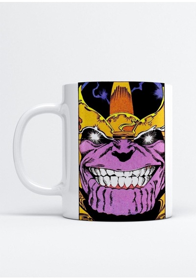 Thanos Çizgi Roman Baskı Porselen Kupa Bardak Beyaz