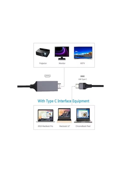 4330 Usb Type C 3.1 To Hdmi Çevirici Dönüştürücü Tv Bağlama Kablosu 4k