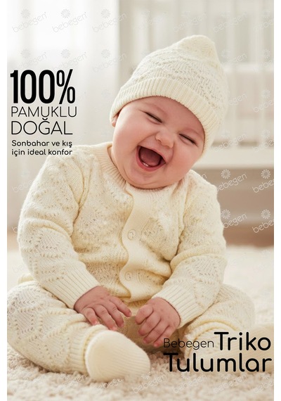 Bebegen Krem Bebek Triko Patikli Tulum Çok Renkli