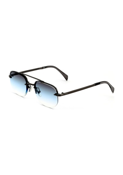 Dikdörtgen Tasarım Koyu Gri Metal Çerçeve Lacivert Cam Unisex Güneş Gözlüğü Db1078/s David Bckhm Gri