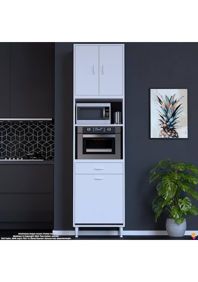 Modilayn Ece Fırın Bölmeli Kapaklı Çekmeceli Sepetli Çok Amaçlı Mutfak Dolabı 55 Cm Beyaz Modilayn Ece Fırın Bölmeli Kapaklı Çekmeceli Sepetli Çok Amaçlı Mutfak Dolabı 55 Cm Beyaz