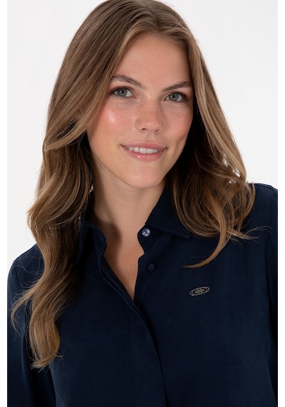 U.s. Polo Assn. Kadın Lacivert Gömlek Desenli 50299622-vr033 Lacivert