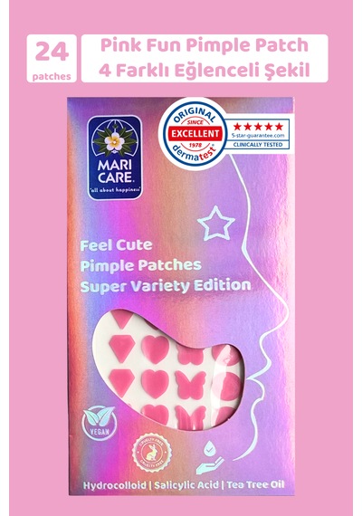 Mari Care Feel Cute Pimple Patches Super Variety Edition Pembe 24 Adet