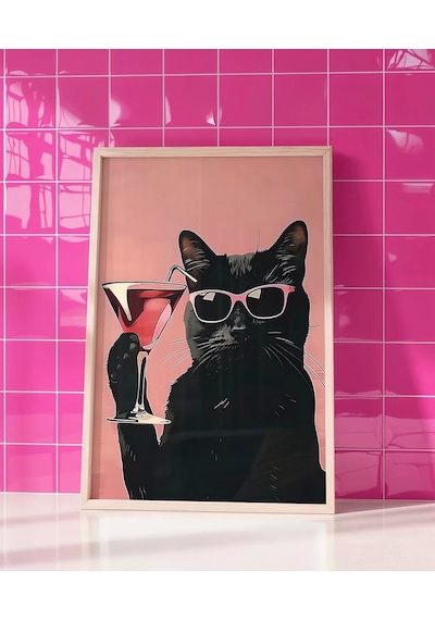 Çerçevesiz Poster Gözlük Ve Kokteyl