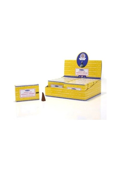 Satya Nag Champa Konik Tütsü- Backflow Cones Geri Akışkanlı Premium Natural Incense Cones 7 Chakra