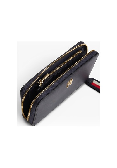 Tommy Hilfiger Th Logotape Compact Zıp Around Kadın Mavi Cüzdan - Aw0aw18699