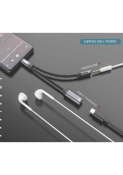 Go Des GD-UC312 Type-C To 3.5 mm Aux Kulaklık ve Şarj Dönüştürücü Ses Adaptörü - ZORE-257776