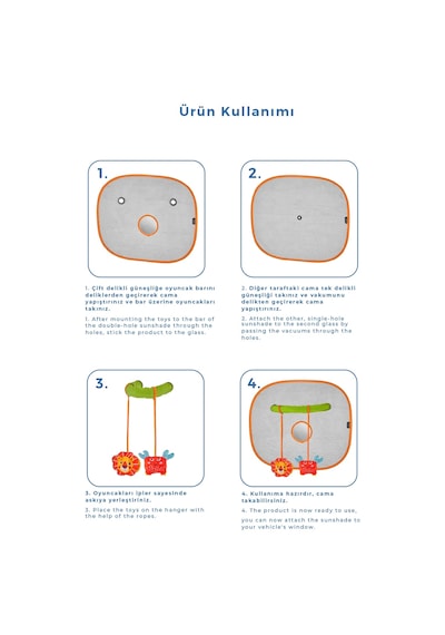 Babyjem Bebek Ultra Koruyucu Figürlü Bebek Oto Yan Cam Perdesi Güneşliği