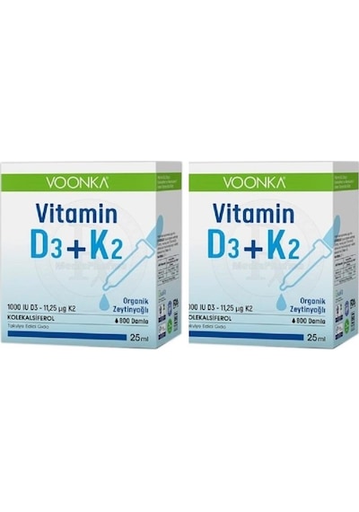 Voonka Vitamin D3 K2 Damla 25 Ml 2 Adet