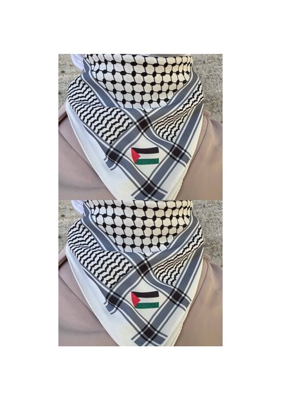 Aldaıyr 2 Adet Filistin Temalı Fular 50x50 Unisex Günlük Kullanıma Uygun Puşi Şal Kefiye Filistin Bayrak Renkli 17