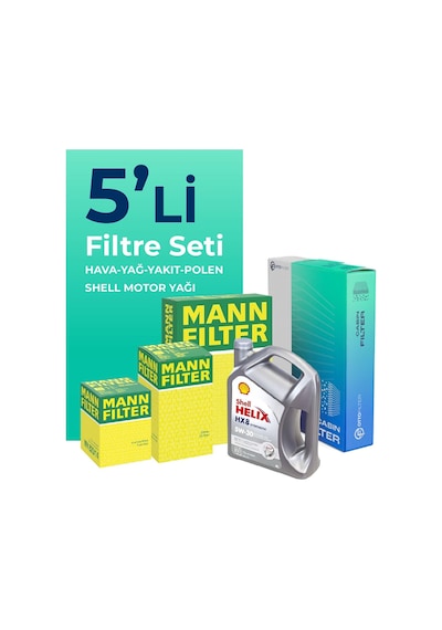 Mann Citroen C4 1.6 Dizel Filtre Bakım Seti Shell Motor Yağlı (2009-2016) 5 Li
