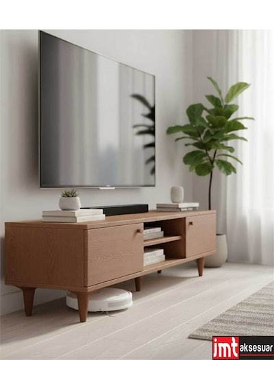 Aspen 12 Cm Ceviz 4'lü Set Koltuk Baza Dolap Tv Ünitesi Yatak Odası Konsol Ayağı Ceviz