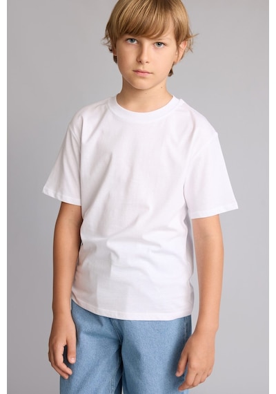 Defacto Regular Fıt Bisiklet Yaka Kısa Kollu Bej Tişört Erkek Çocuk I1516a826aubg775 Bej-bg775