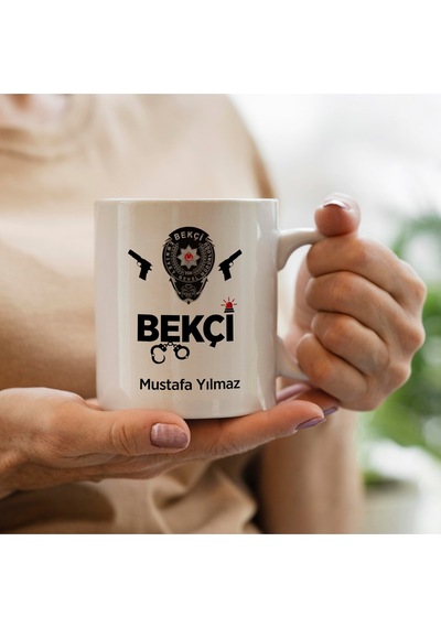 Kişiye Özel Meslek Bekçi Kupa Bardak Beyaz