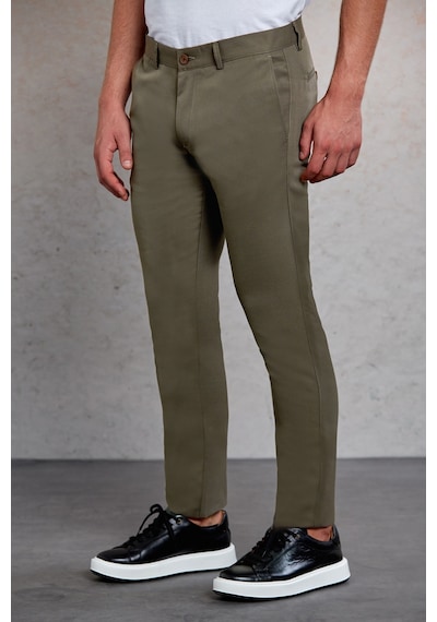 Hatemoğlu Haki D. Slim Fit Desenli Yandan Cep Kanvas Pantolon Haki Hatemoğlu Haki D. Slim Fit Desenli Yandan Cep Kanvas Pantolon Haki