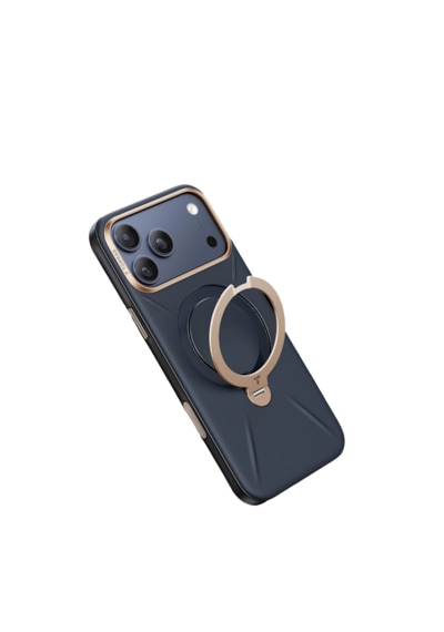 Torras Apple iPhone Uyumlu 17 Pro O Stand Spin Vegskin Serisi Magsafe Kılıf Lacivert