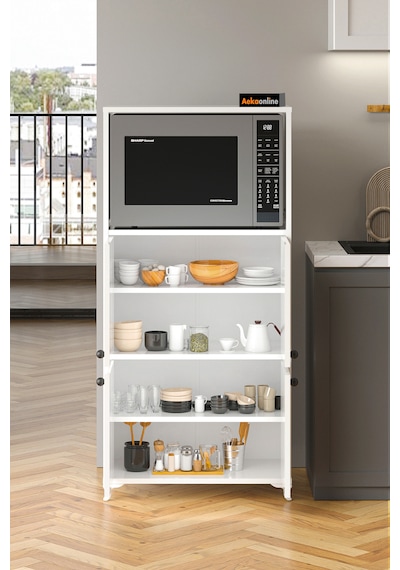 Ae-2065 Nergis Beyaz Çok Amaçlı Mutfak Dolabı&banyo Dolabı, 4 Kap