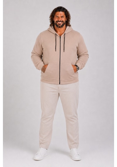 Moc Grande Mocgrande Büyük Beden Unisex Kapüşonlu 3ip Sweat 11701 Toprak