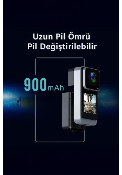 Giyilebilir Aksiyon Kamerası 4k Ultra Hd Kayıt Su Geçirmez Kamera Ac05 Siyah