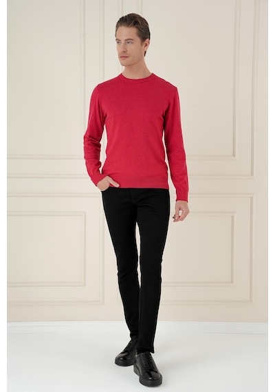 Efor Tr 875 Slim Fit Kırmızı Klasik Triko Kırmızı
