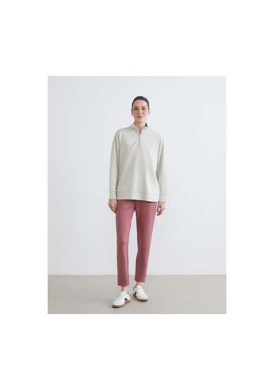 LC Waikiki Alıta Cıty Farkıyla Lcw Everyday Gri Dik Yaka Kadın Sweatshirt Gri - 924123697 Gri