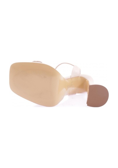Dgn 3588-23y Kadin Kristal Taşli Bantli Kalin Topuklu Sandalet 3588-2271-R12461 Ten Rengi