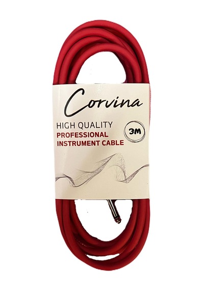 Corvina 3 Metre Kırmızı Jak Enstrüman Kablosu