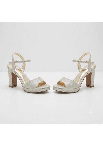 Kindep Park Moda Tek Bant Platform 1 Cm Kadın Topuklu 8 Cm Ayakkabı Altın
