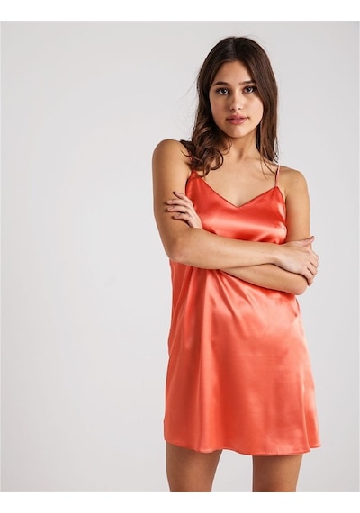 Magic Form 7270 Askılı Saten Gecelik - Somon SOMON