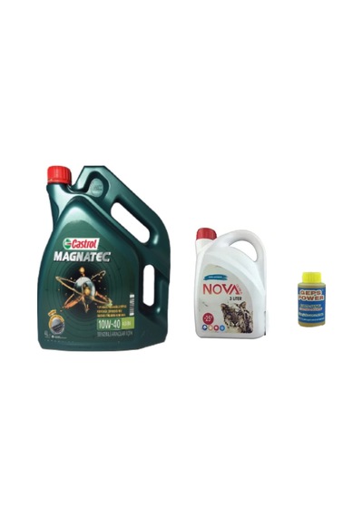 Castrol Magnatec 10W-40 A3/B4 Motor Yağı 4 L + Kırmızı Antifriz 3 L + Cam Suyu 80 ML