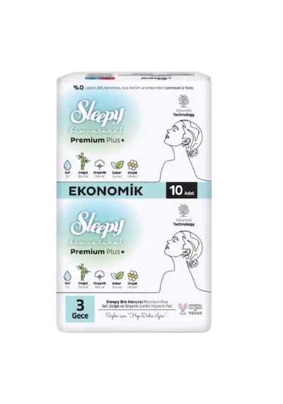 Sleepy Bio Natural Premium Plus+ 3 Gece 10 Adet