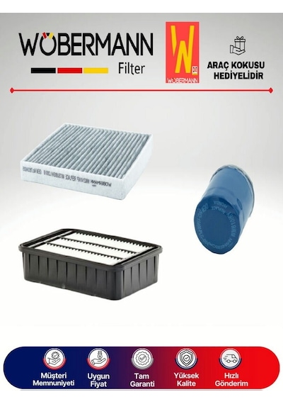 Wöbermann Mitsubishi Lancer 1.6 Filtre Bakım Seti 2010-2015 3'lü Karbonlu Wöbermann Mitsubishi Lancer 1.6 Filtre Bakım Seti 2010-2015 3'lü Karbonlu