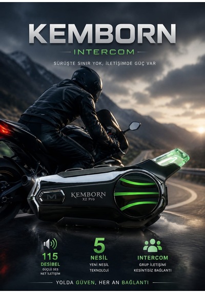 X2 Pro Motosiklet Kask Kulaklık 1adet 2 Binicili İntercom Bluetooth Seti 5. Nesil