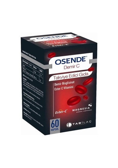 Osende Demir C - Demir Bisglisinat Ester C Vitamini 60 Kapsül