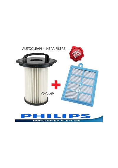 Philips Uyumlu Fc9238 Marathon Autoclean Hepa 13 Silindir Filtre Seti