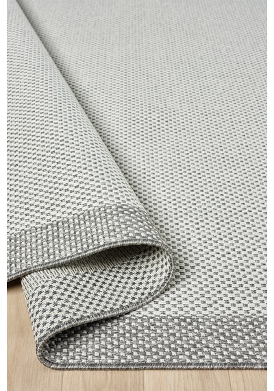 Sisal Prime Krem Gri İskandinav Yıkanabilir Bordürlü Halı Kilim Balkon Teras Koridor Halısı 1148