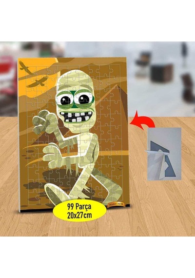 Çölde Gezen Neşeli Mumya 99 Parça Puzzle Yapboz Tablo-8c50