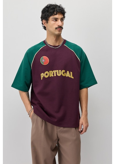 Fıfa World Cup 26 Portekiz Oversize Tişört Bordo