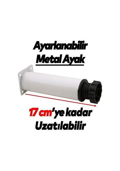 Bro Ayarlanabilir Mobilya Kanepe Koltuk Metal Destek Yükseltici Ayağı 15 Cm Beyaz Ayakları 4 Adet. B Diğer