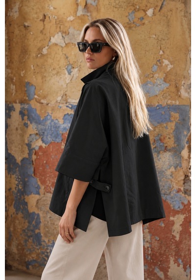 Genel Markalar Kadın Panço Trençkot Oversize Rahat Kesim Standart Beden 38-46 Uyumlu Siyah Siyah Genel Markalar Kadın Panço Trençkot Oversize Rahat Kesim Standart Beden 38-46 Uyumlu Siyah Siyah