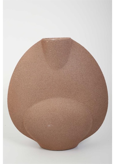 Vitale Seramik Bej Yumurta Vazo 37 17 41 Cm Ak.kd0057 Renkli