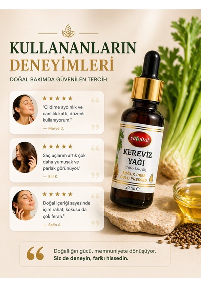 Kereviz Yağı 20 Ml Bitkisel Aromatik Bakım Yağı Cilt Saç Ve Günlük Kullanım İçin Yoğun Koku