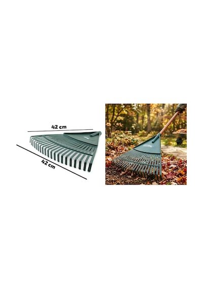 20 Dişli Yaprak Tırmığı - Plastik - 42 Cm Genişlik Abanoz