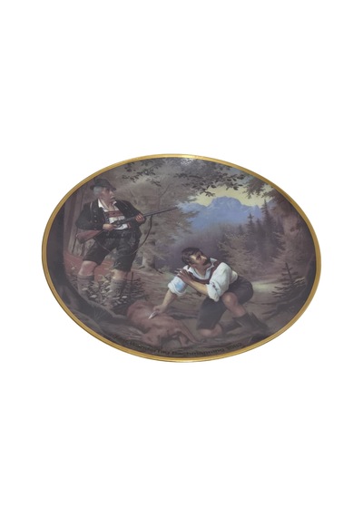 Kahla Vintage Av Temalı Porselen Duvar Tabağı 19,5cm 002