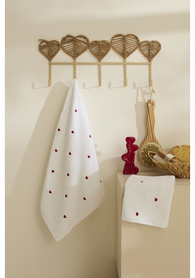 Karaca Home Amour 2 Parça Havlu Seti 50x90 Cm Beyaz Beyaz