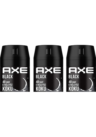 Erkek Deodorant & Bodyspray Black 48 Saat Etkileyici Koku 150 Ml X3