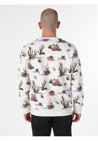 Colin's Regular Fit Baskılı Beyaz Erkek Sweatshirt CL1061632_Q1.V1_SNM