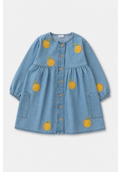 Eray Alp Kids Kız Çocuk Çiçekli Elbise Yazlık Günlük Model Mavi