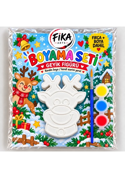 Geyik Figürü Boyama Seti Taş Tozu Figür Boyama Seti