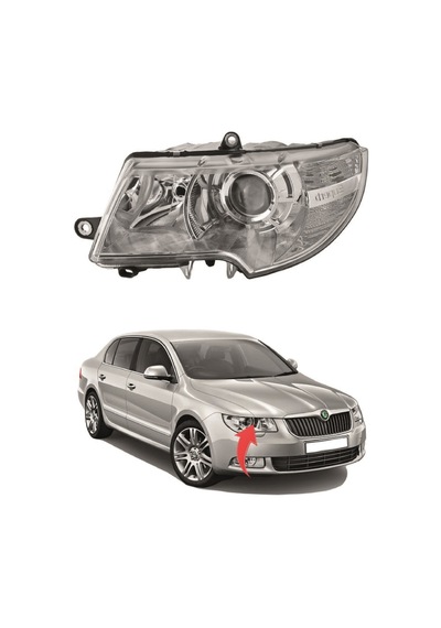 Skoda Super B Sol Şöför Far Lambası 2007-2012